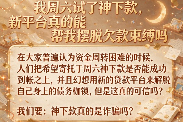我周六试了神下款，新平台真的能帮我摆脱欠款束缚吗