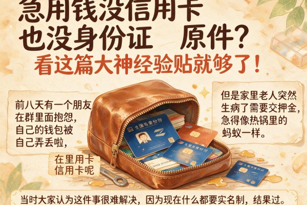 急用钱没信用卡也没身份证原件？看这篇大神经验贴就够了！