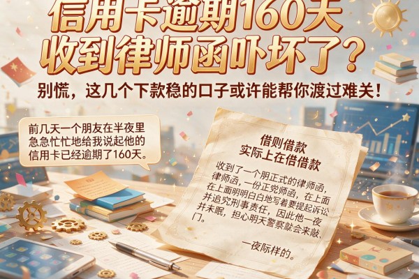 信用卡逾期160天收到律师函吓坏了？别慌，这几个下款稳的口子或许能帮你渡过难关！