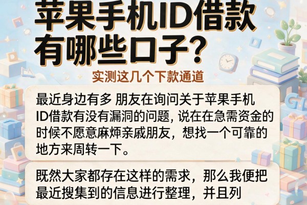 苹果手机ID借款有哪些口子?实测这几个下款通道