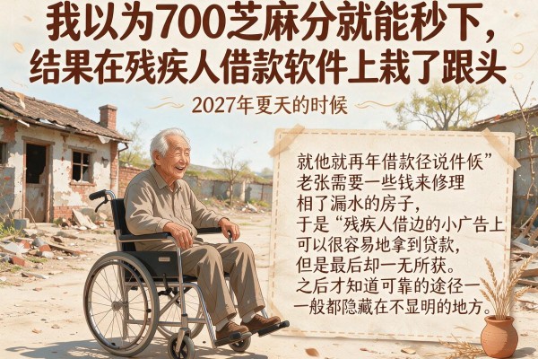 我以为700芝麻分就能秒下，结果在残疾人借款软件上栽了跟头