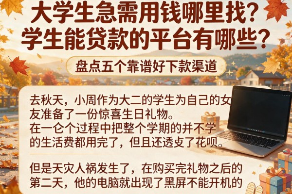 大学生急需用钱哪里找？学生能贷款的平台有哪些？盘点五个靠谱好下款渠道