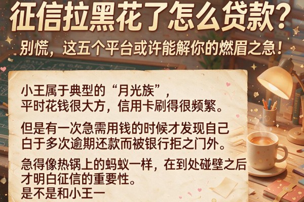 征信拉黑花了怎么贷款？别慌，这五个平台或许能解你的燃眉之急！