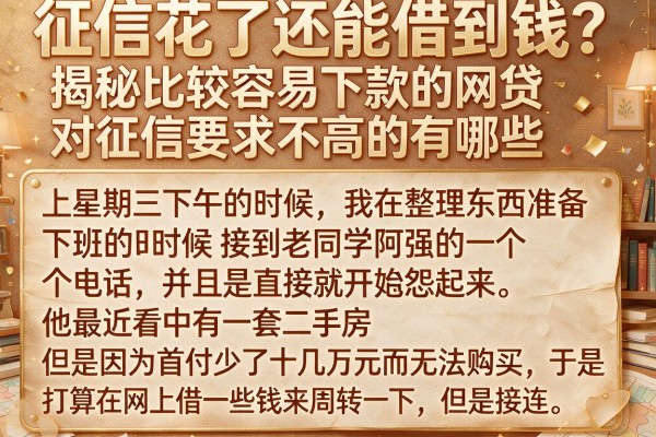 征信花了还能借到钱？揭秘比较容易下款的网贷对征信要求不高的有哪些
