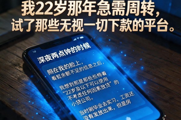 我22岁那年急需周转，试了那些无视一切下款的平台，结果让人意外