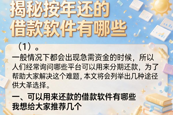 揭秘按年还的借款软件有哪些，这几个审核宽松容易过