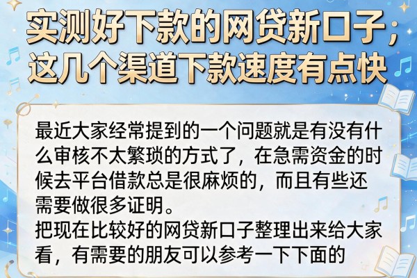 实测好下款的网贷新口子，这几个渠道下款速度有点快