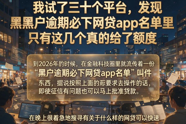 我试了三十个平台，发现黑户逾期必下网贷app名单里只有这几个真的给了额度