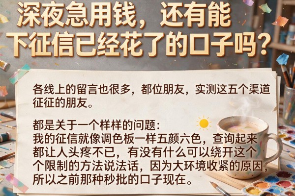 深夜急用钱，还有能下征信已经花了的口子吗？实测这五个渠道