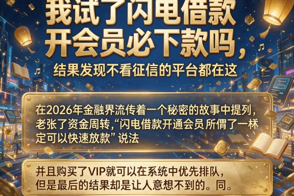 我试了闪电借款开会员必下款吗，结果发现不看征信的平台都在这