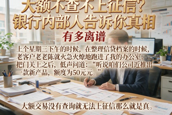 大额不查不上征信？银行内部人告诉你真相有多离谱