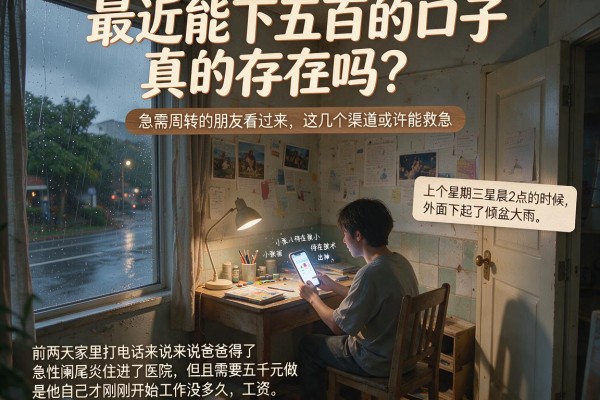 最近能下五百的口子真的存在吗？急需周转的朋友看过来，这几个渠道或许能救急