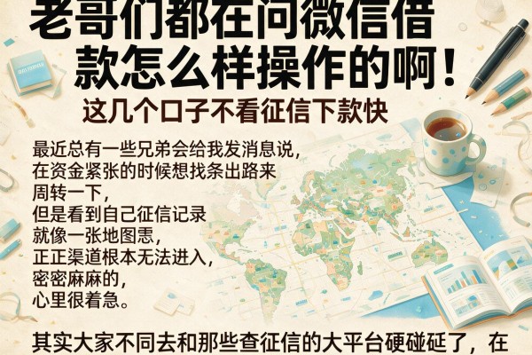 老哥们都在问微信借款怎么样操作的啊，这几个口子不看征信下款快