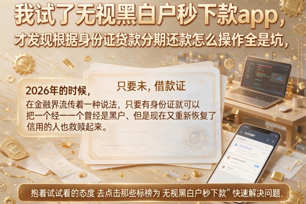 我试了无视黑白户秒下款app，才发现根据身份证贷款分期还款怎么操作全是坑