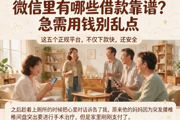 微信里有哪些借款靠谱？急需用钱别乱点，这五个正规平台不仅下款快还安全