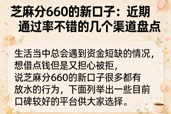芝麻分660的新口子：近期通过率不错的几个渠道盘点