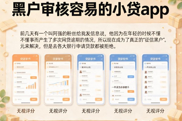 黑户审核容易的小贷app，陈列五个无视评分的贷款软件