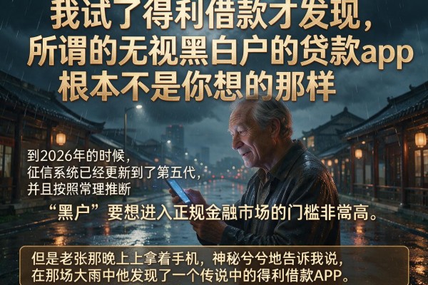我试了得利借款才发现，所谓的无视黑白户的贷款app根本不是你想的那样