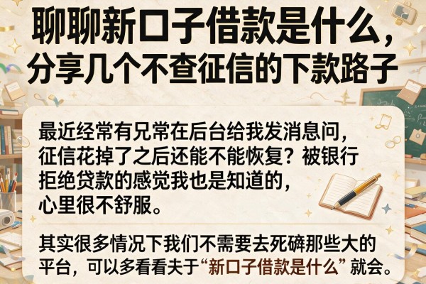 聊聊新口子借款是什么，分享几个不查征信的下款路子
