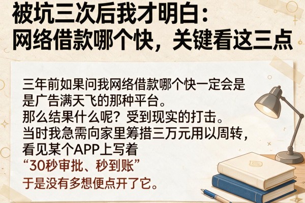 被坑三次后我才明白：网络借款哪个快，关键看这三点