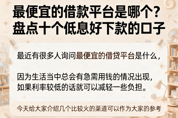 最便宜的借款平台是哪个？盘点十个低息好下款的口子