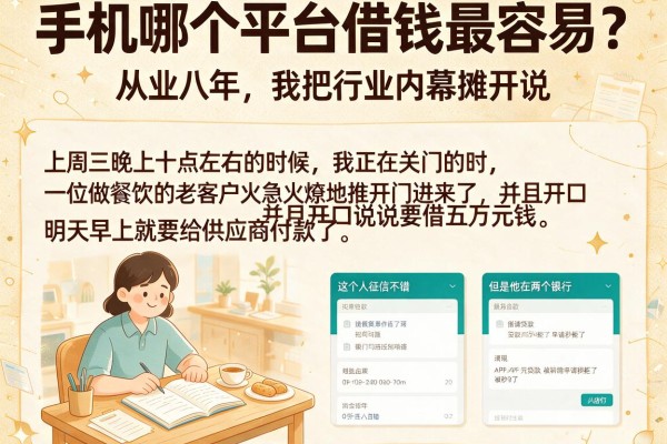 手机哪个平台借钱最容易？从业八年，我把行业内幕摊开说