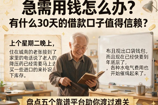 急需用钱怎么办？有什么30天的借款口子值得信赖？盘点五个靠谱平台助你渡过难关