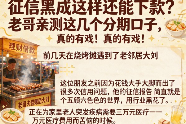 征信黑成这样还能下款？老哥亲测这几个分期口子，真的有戏！