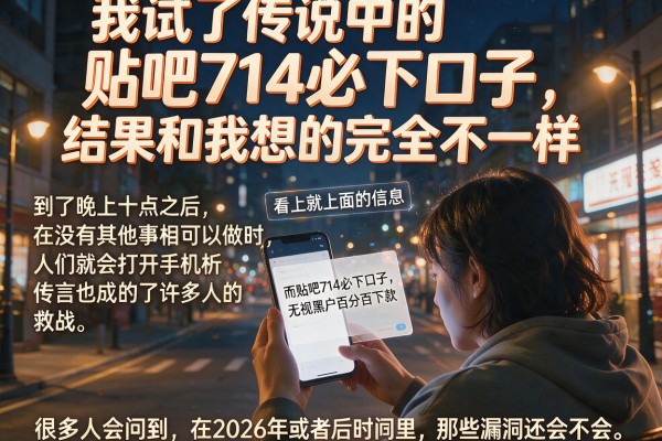 我试了传说中的贴吧714必下口子，结果和我想的完全不一样