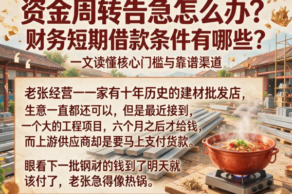 资金周转告急怎么办？财务短期借款条件有哪些？一文读懂核心门槛与靠谱渠道