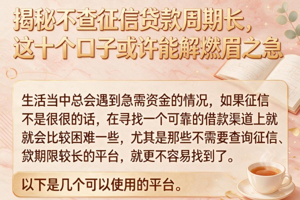 揭秘不查征信贷款周期长，这十个口子或许能解燃眉之急