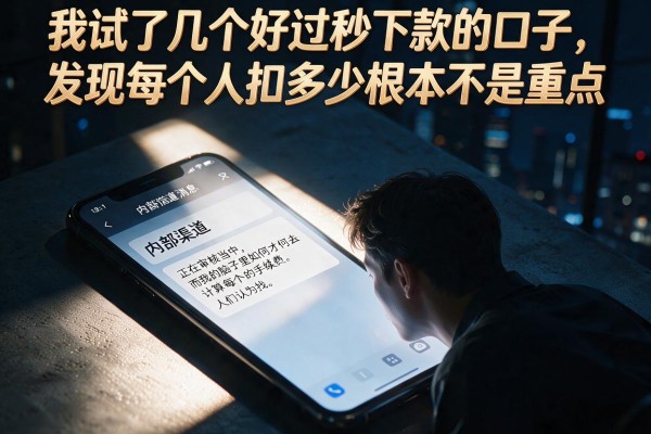 我试了几个好过秒下款的口子，发现每个人扣多少根本不是重点