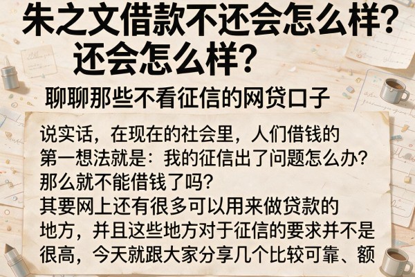 朱之文借款不还会怎么样？聊聊那些不看征信的网贷口子