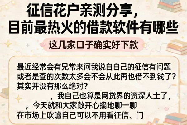 征信花户亲测分享，目前最热火的借款软件有哪些，这几家口子确实好下款