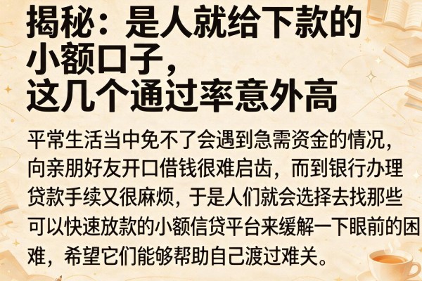 揭秘：是人就给下款的小额口子，这几个通过率意外高