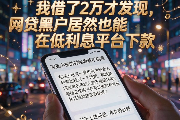 我借了2万才发现，网贷黑户居然也能在低利息平台下款