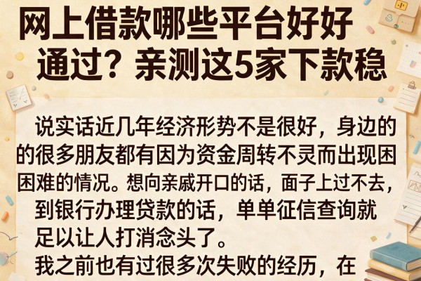 网上借款哪些平台好通过？亲测这5家下款稳