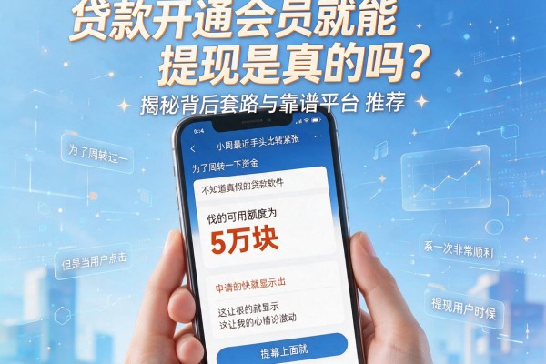 贷款开通会员就能提现是真的吗？揭秘背后套路与靠谱平台推荐