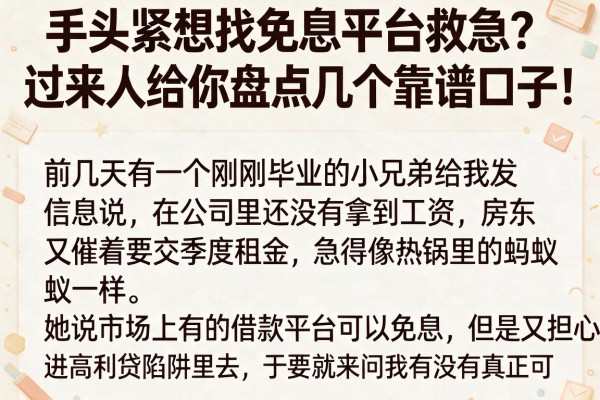 手头紧想找免息平台救急？过来人给你盘点几个靠谱口子！
