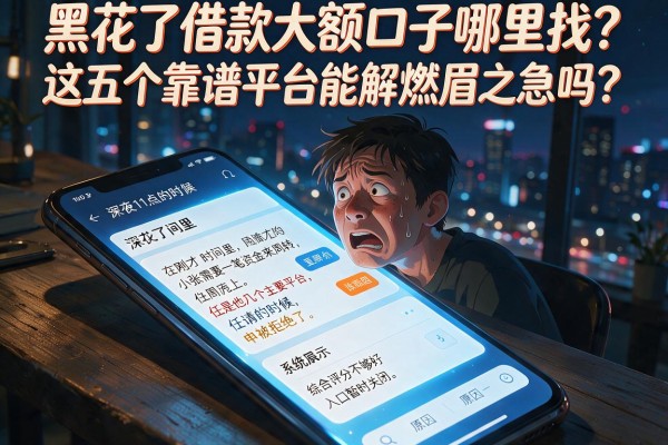 黑花了借款大额口子哪里找？这五个靠谱平台能解燃眉之急吗？