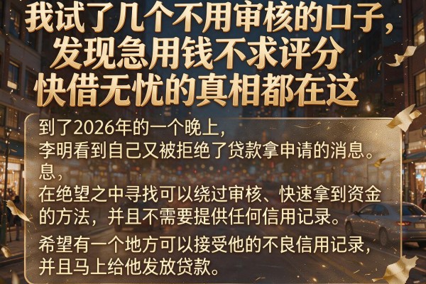 我试了几个不用审核的口子，发现急用钱不求评分快借无忧的真相都在这