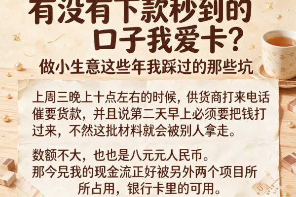 有没有下款秒到的口子我爱卡？做小生意这些年我踩过的那些坑