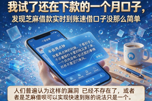 我试了还在下款的一个月口子，发现芝麻借款实时到账速借口子没那么简单