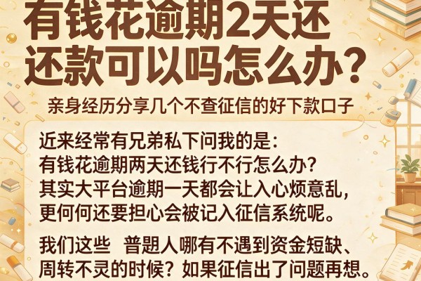 有钱花逾期2天还款可以吗怎么办？亲身经历分享几个不查征信的好下款口子