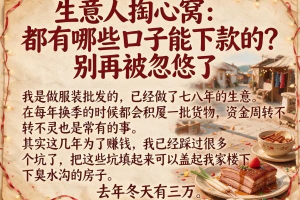 生意人掏心窝：都有哪些口子能下款的？别再被忽悠了