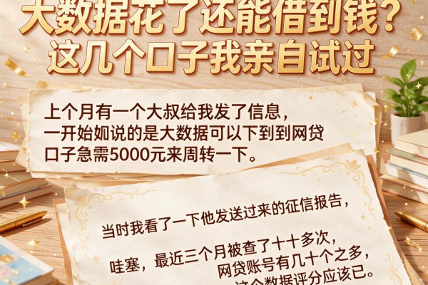大数据花了还能借到钱？这几个口子我亲自试过