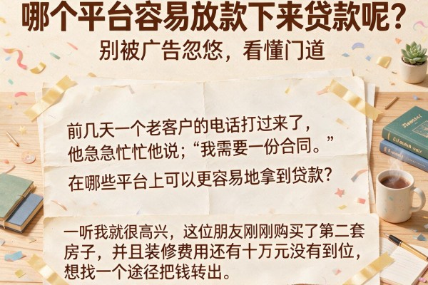 哪个平台容易放款下来贷款呢？别被广告忽悠，看懂门道