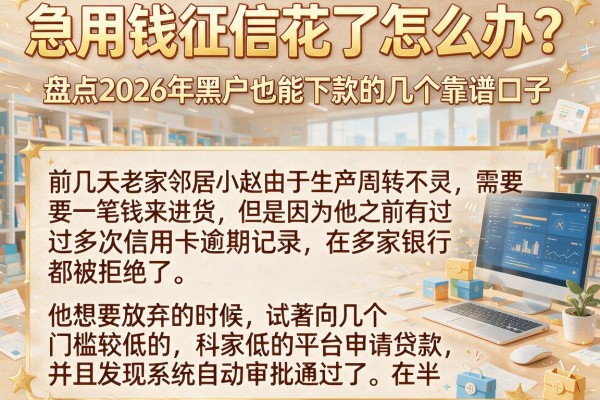 急用钱征信花了怎么办？盘点2026年黑户也能下款的几个靠谱口子