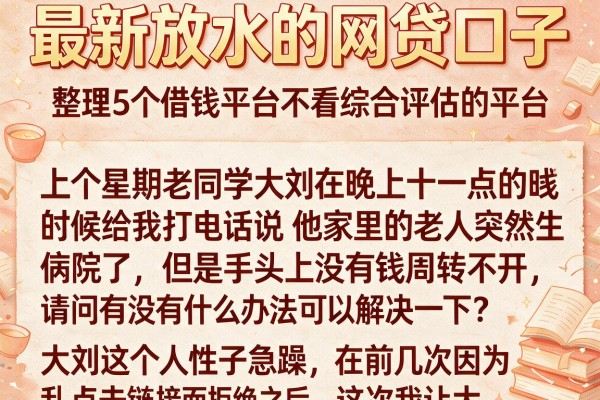 最新放水的网贷口子，整理5个借钱平台不看综合评估的平台