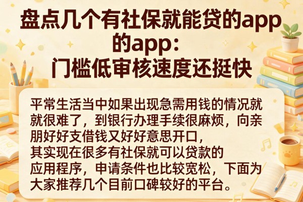 盘点几个有社保就能贷的app,门槛低审核速度还挺快